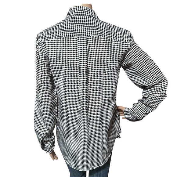 Lauren Ralph Lauren Women's Plus Houndstooth Crepe Shirt Small - Picture 4 of 5